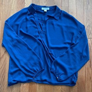 Navy Chiffon Blouse